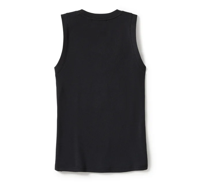 Essential Arched Font Ribbed Tank