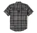 Men's H-D TECH Coolmax Plaid Short Sleeve Shirt - Plaid - Ghost Gray & Asphalt