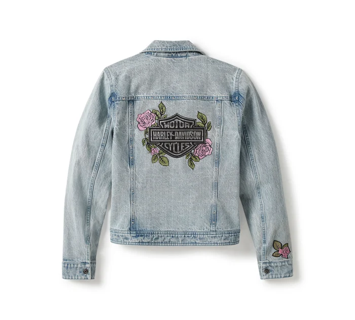 Women's Rose & Thorn Bling Denim Jacket