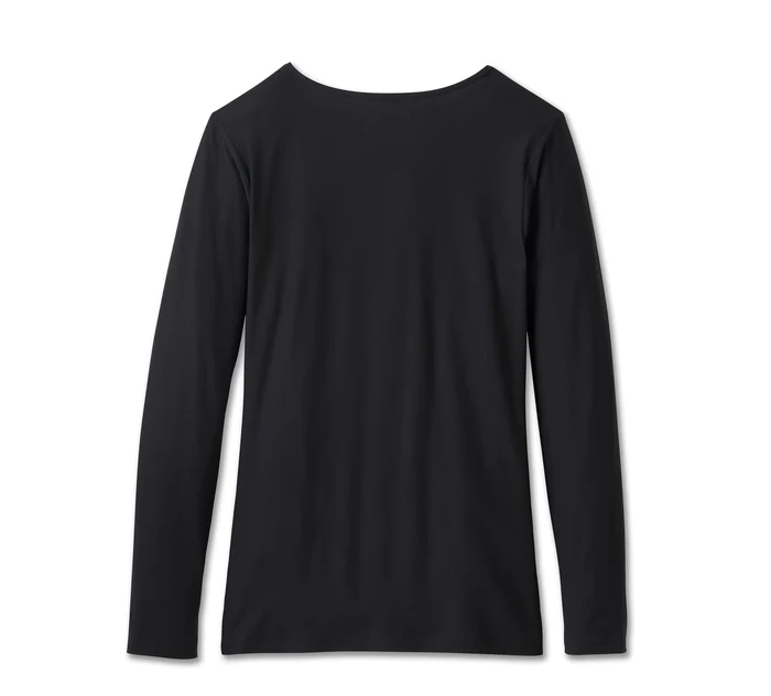 Women's Bar & Shield Long Sleeve Pajama Set - Harley Black