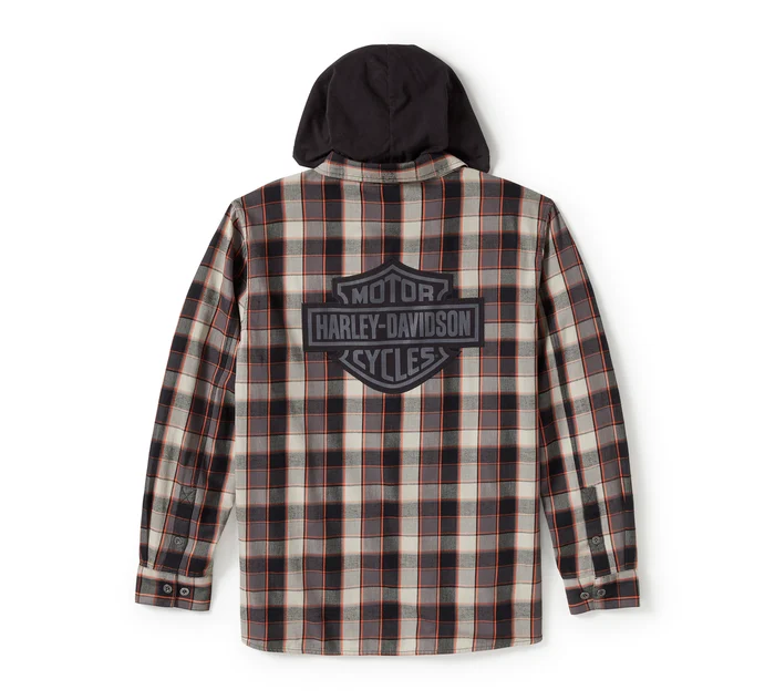 Metal Bound Long Sleeve Hooded Shirt