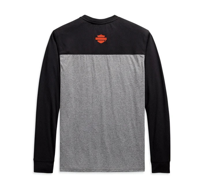 Men's Performance Micro Mesh Long Sleeve Colorblock Tee