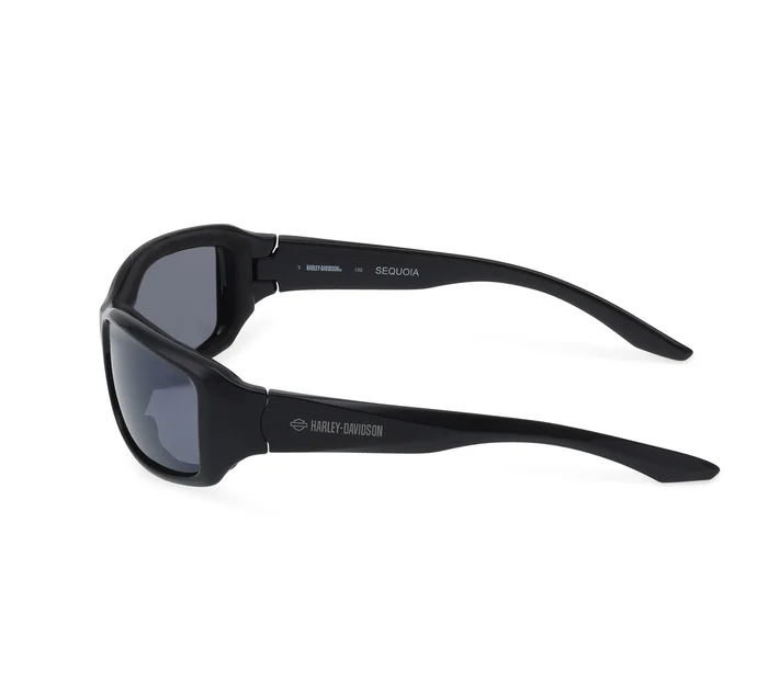 Sequoia Rectangular Motorcycle Riding Sunglasses - Shiny Black