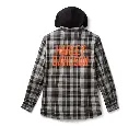 Hooded Plaid Long Sleeve Shirt
