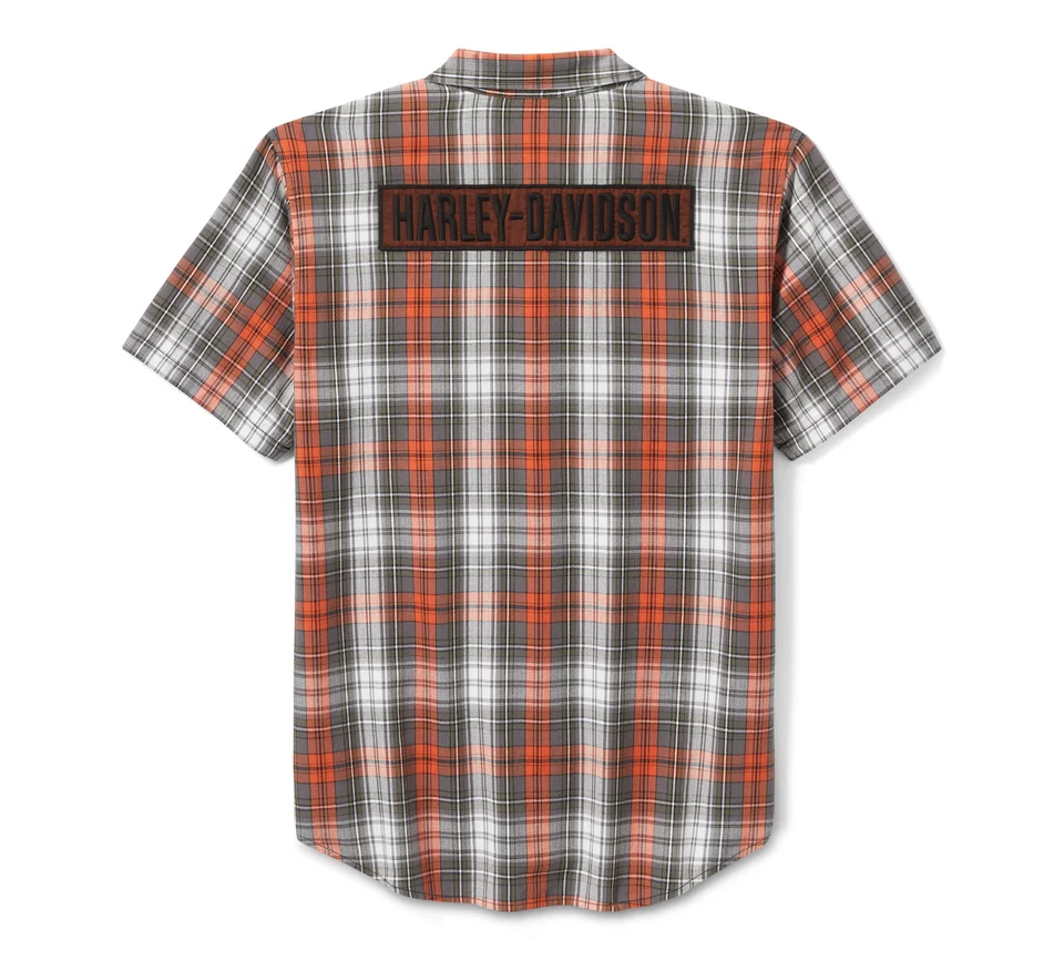 Block Font Yarn Dyed Plaid Shirt