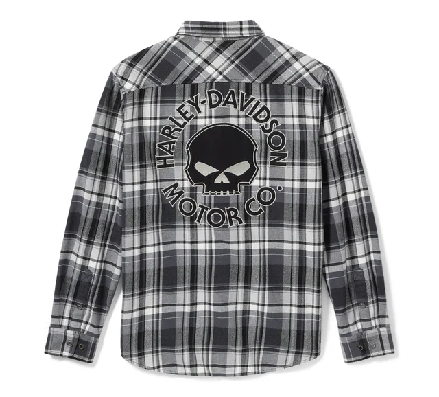 Willie G™ Skull Plaid Long Sleeve Shirt