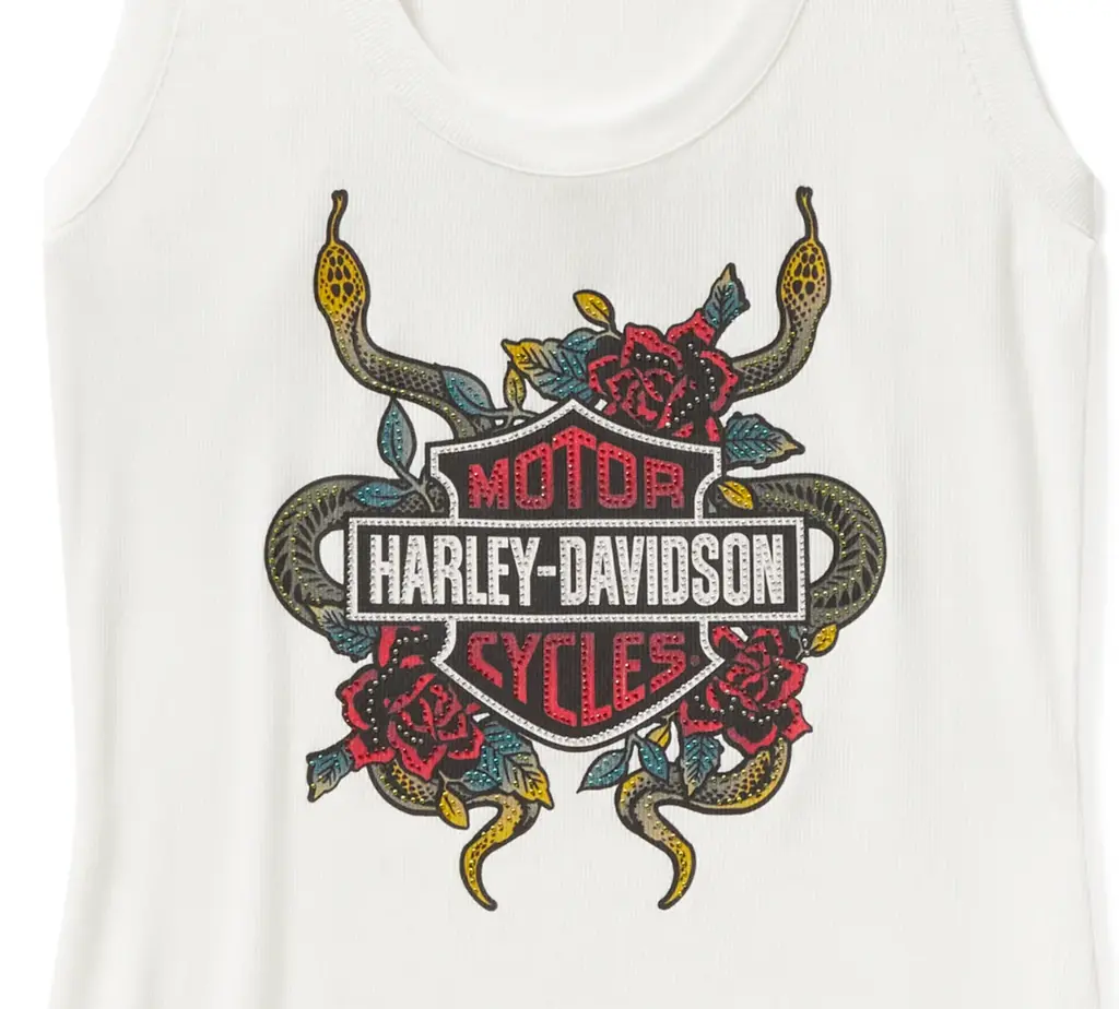 Serpent Rose Bling Ribbed Tank