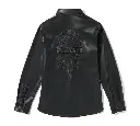 Metallic Dagger Faux Leather Shirt