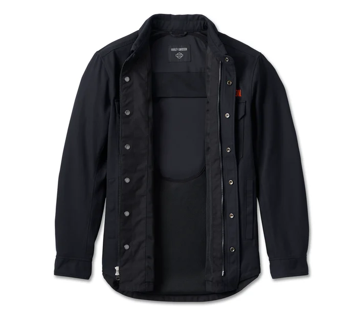 Black Men's Operative Riding Shirt Jacket