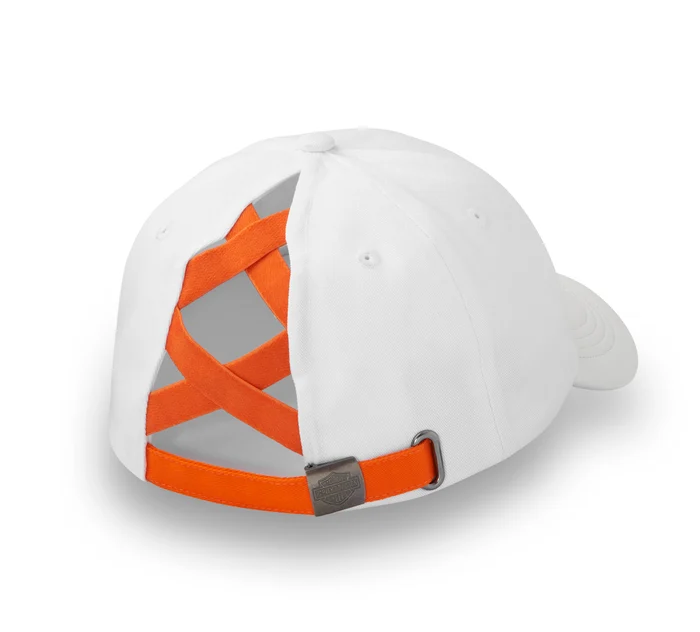 Women's Stacked Bar & Shield Ponytail Cap - Bright White