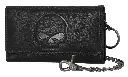 SKULL EMBOSS TRUCKER CHAIN WALLET BLACK