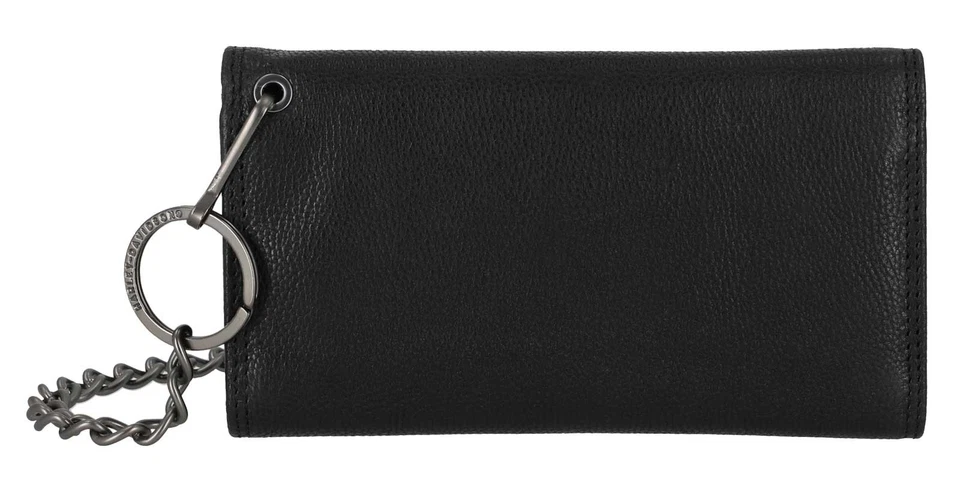 SKULL EMBOSS TRUCKER CHAIN WALLET BLACK