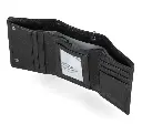 SKULL EMBOSS MED TRIFOLD CHAIN WALLET BLACK