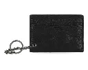 SKULL EMBOSS MED TRIFOLD CHAIN WALLET BLACK