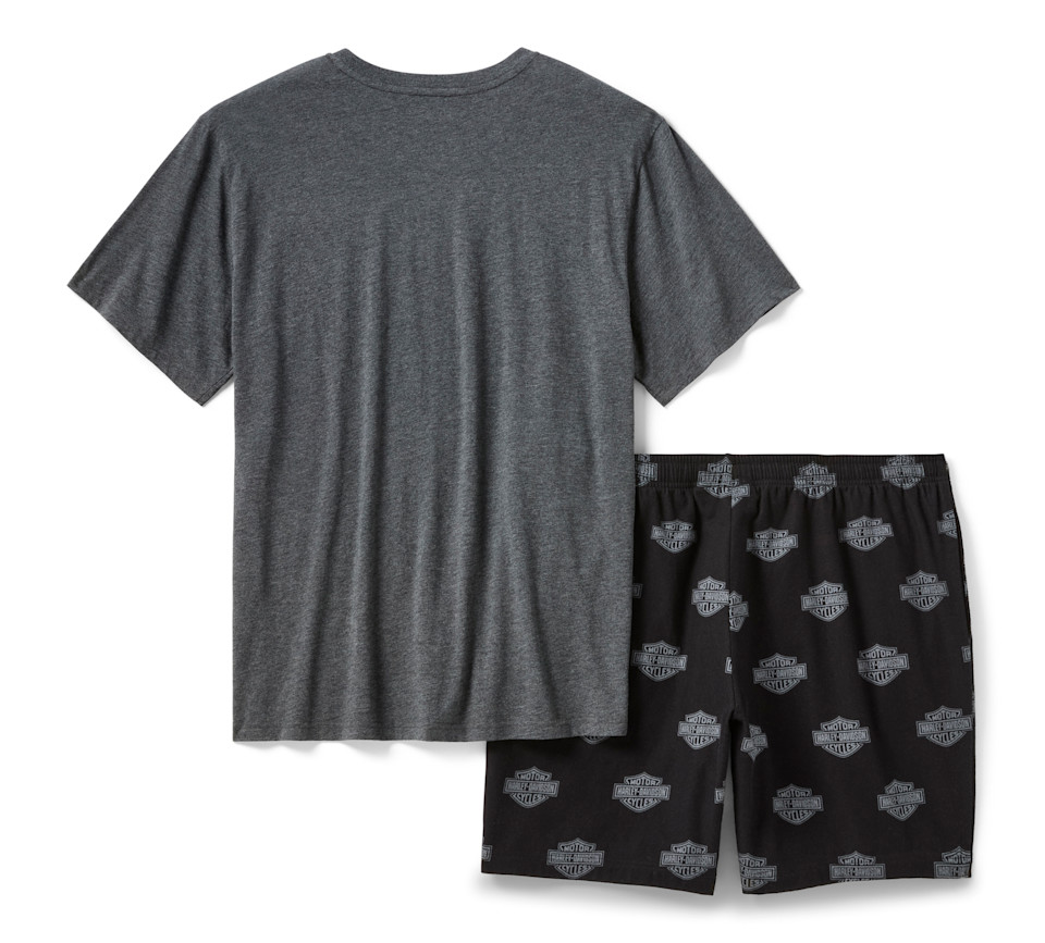 Bar & Shield Tonal Pajama Shorts Set