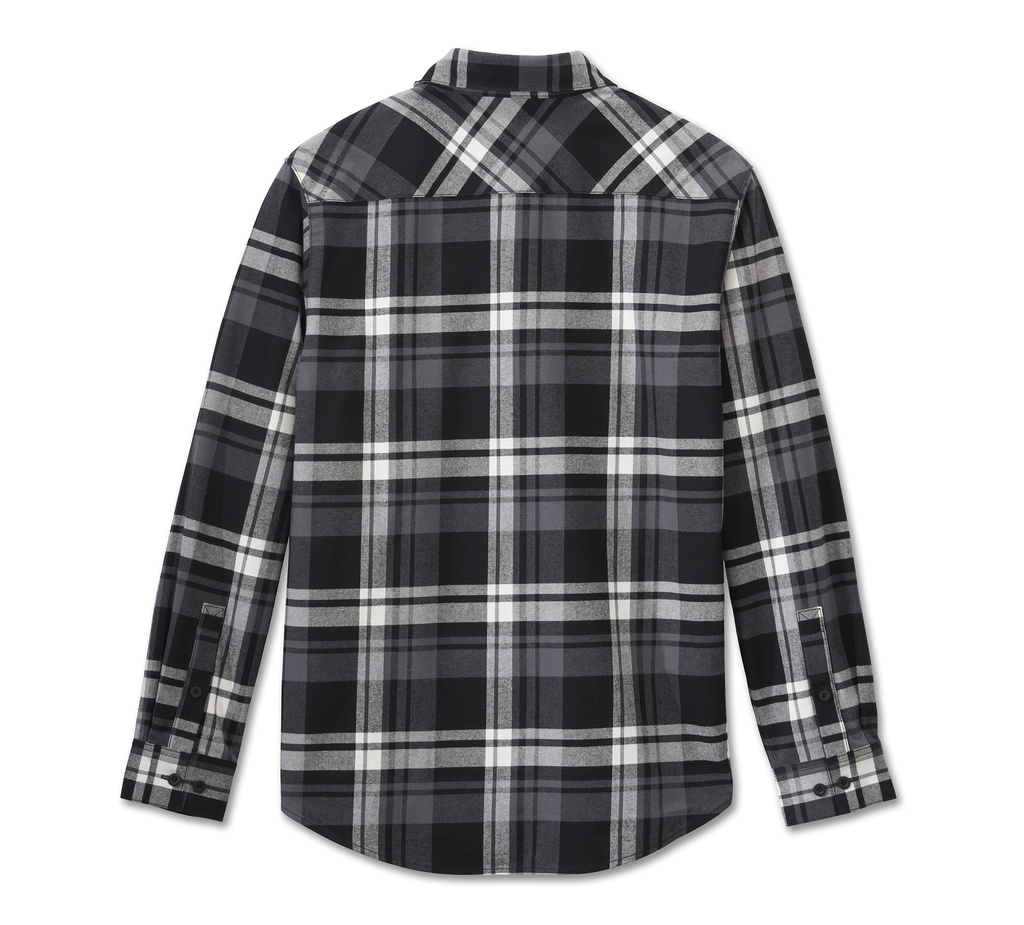 Men's Bar & Shield Flannel Shirt - Plaid - Harley Black & Blackened Pearl