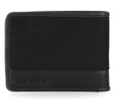 Men's Classic Cordura Leather Trim Double Billfold Wallet Black