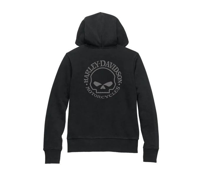 Women's Special Skull Zip Front Hoodie