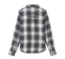 Women's Stacked Bar & Shield Long Sleeve Viscose Shirt - Plaid - Harley Black & Quiet Shade