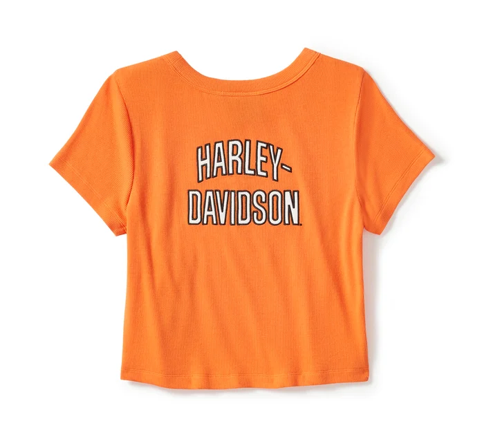 Essential Arched Font Babydoll Tee - Harley Orange