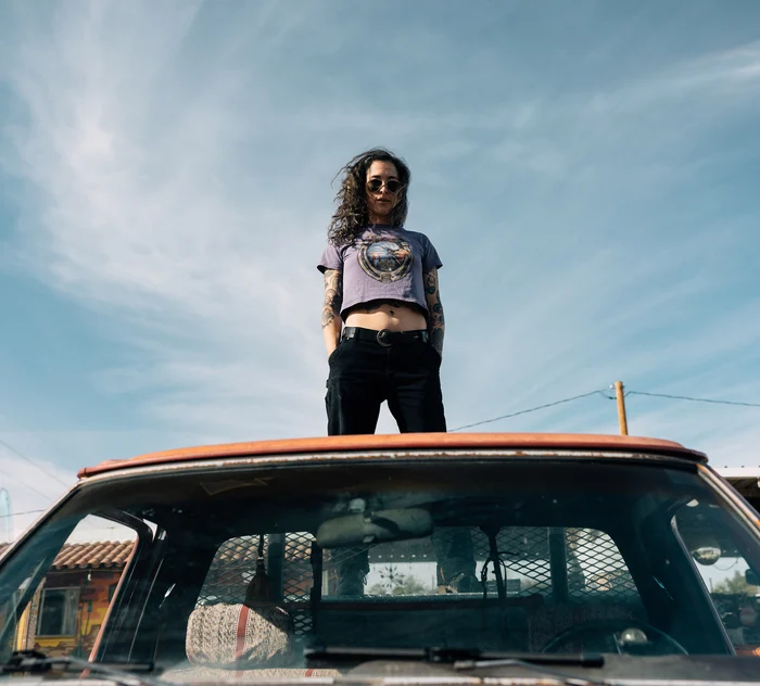 Dickies x H-D® Flaming Eagle Boxy Crop Tee