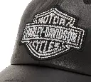 Bling Bar & Shield Leather Trucker Cap