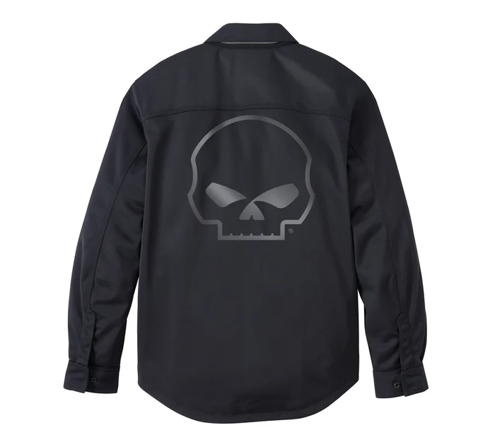 Willie G® Skull Graphic Mesh Operative Riding Shirt Jacket