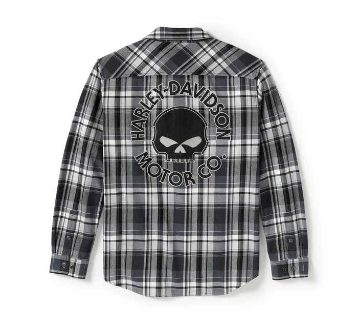 Willie G™ Skull Plaid Long Sleeve Shirt