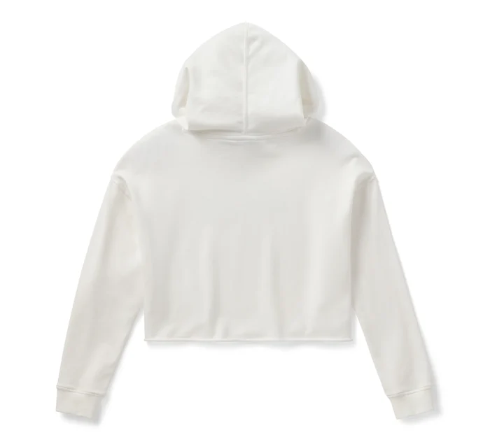 Women's Chrome Evo Bar & Shield Cropped Pull Over Hoodie