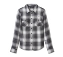 Women's Stacked Bar & Shield Long Sleeve Viscose Shirt - Plaid - Harley Black & Quiet Shade