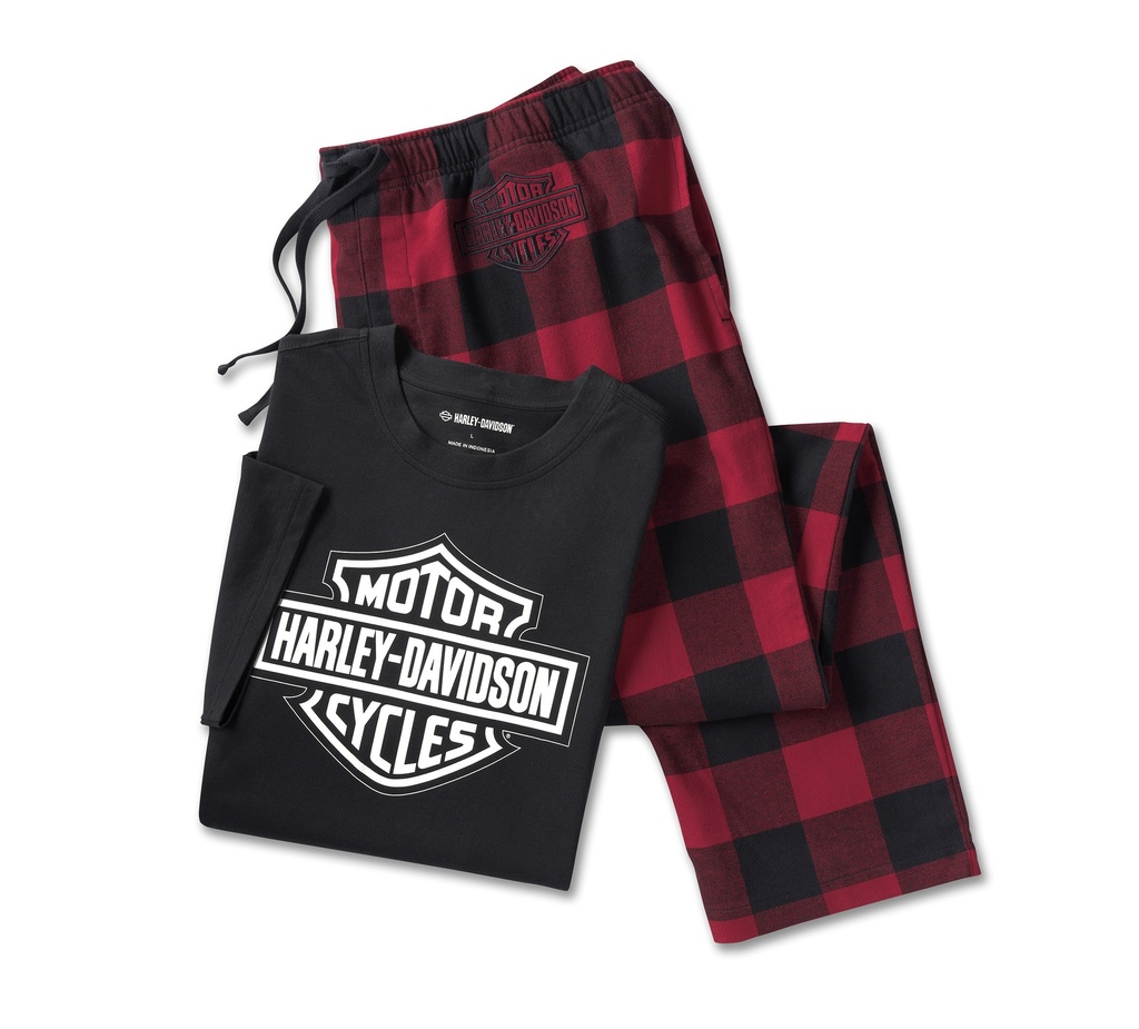 Men's Men's Bar & Shield Short Sleeve Pajama (Set)