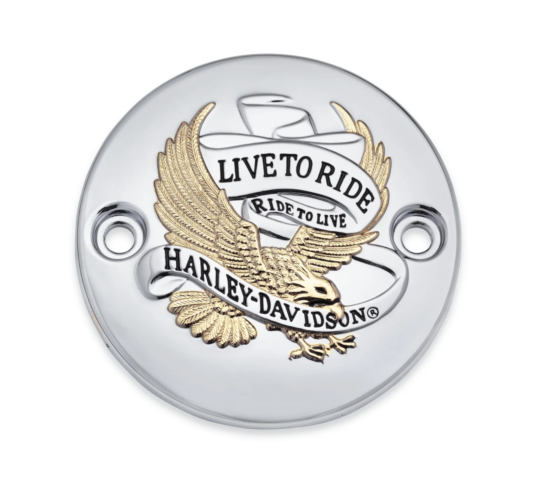 H-D LIVE TO RIDE - GOLD - TIMER COVER