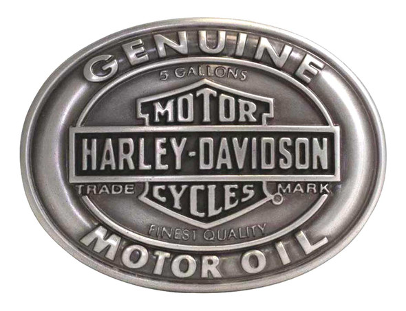 Men's Genuine Motor Oil Belt Buckle, Antique Silver Finish