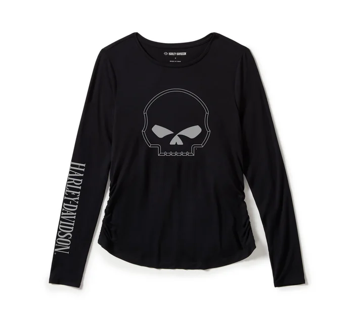 Women's Willie G Skull Long Sleeve Raglan Top