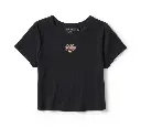 Women's Essential Arched Font Babydoll Tee - Harley Black
