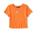 Women's Essential Arched Font Babydoll Tee - Harley Orange