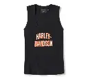 Women's Essential Arched Font Ribbed Tank - Harley Black