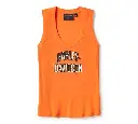 Essential Arched Font Ribbed Tank - Harley Orange