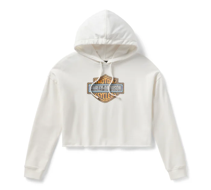 Women's Chrome Evo Bar & Shield Cropped Pull Over Hoodie