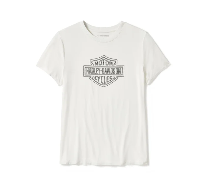 Women's Essential Bling Crew Neck Tee - Cloud Dancer