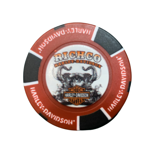 Poker Chip-Flaming Red