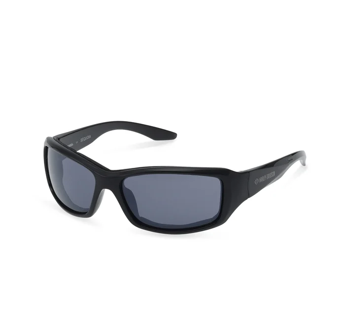 Sequoia Rectangular Motorcycle Riding Sunglasses - Shiny Black