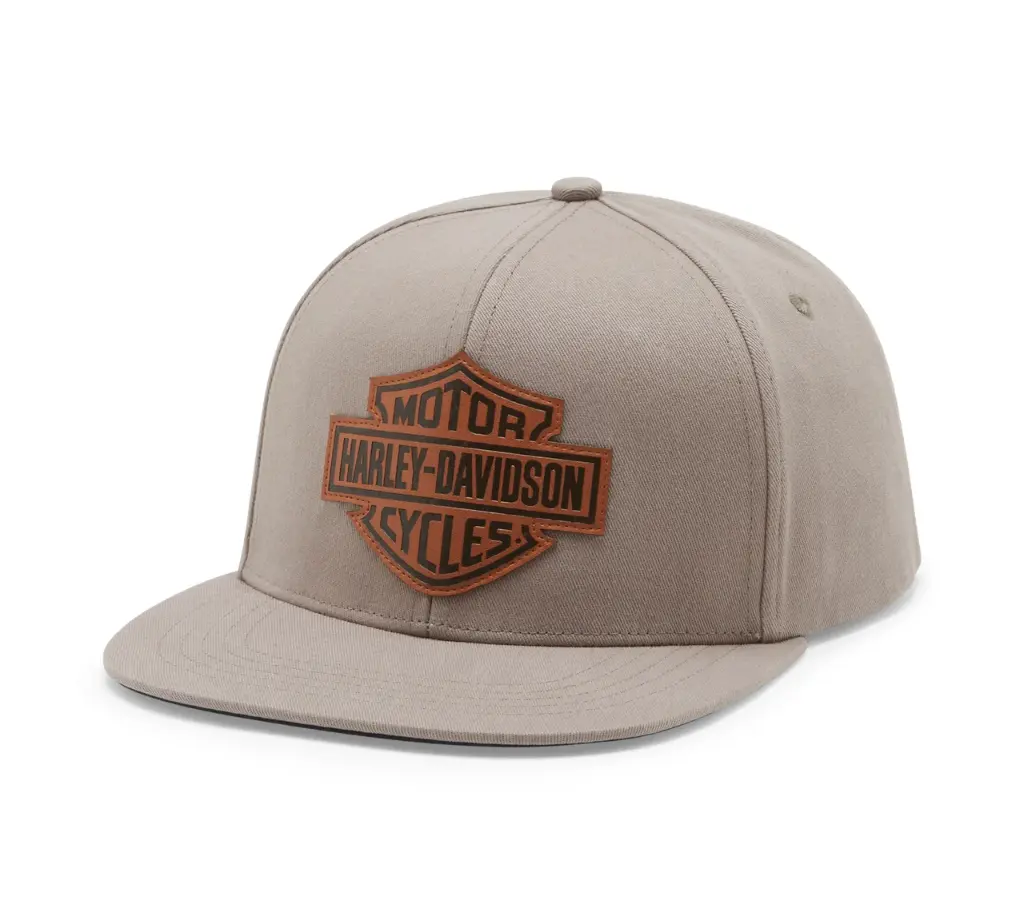Leather Bar & Shield Switchback Adjustable Cap
