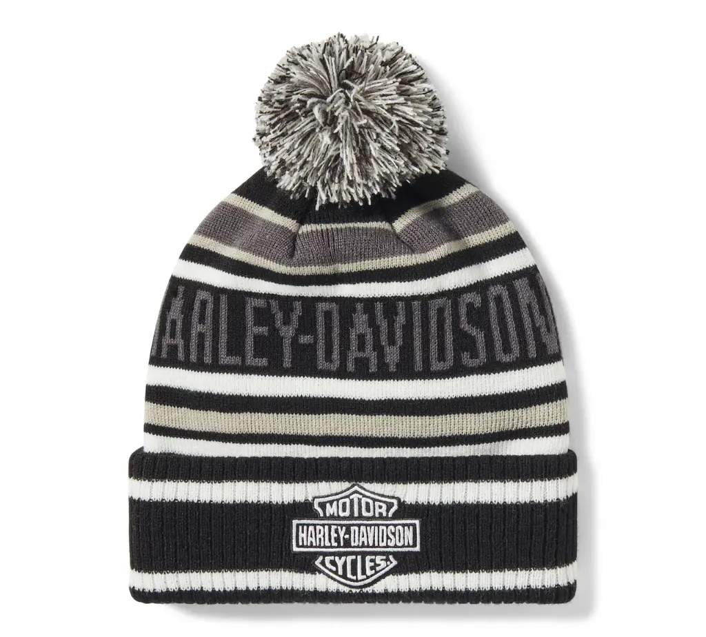 Harley-Davidson Stripe Pom Beanie
