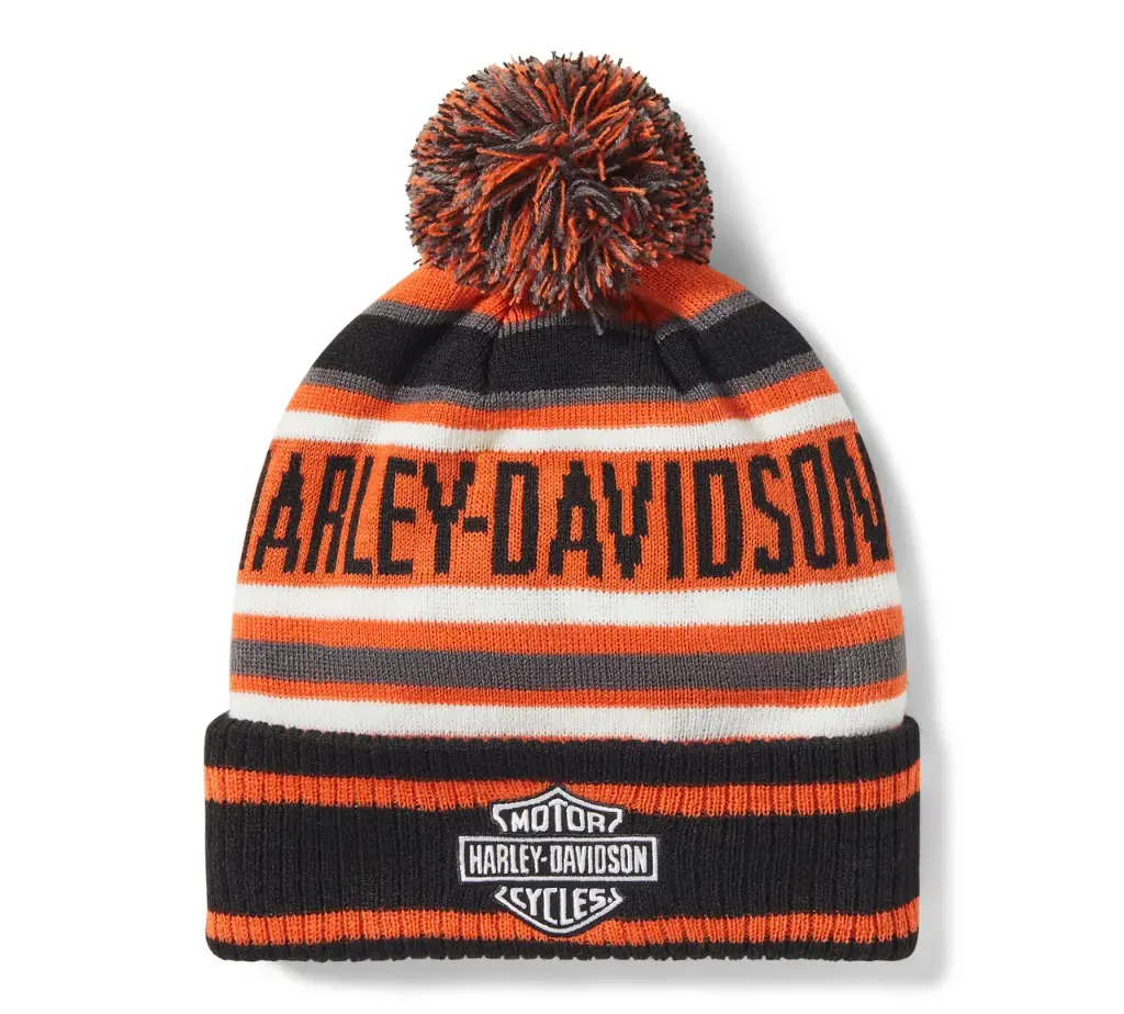Harley-Davidson Stripe Pom Beanie