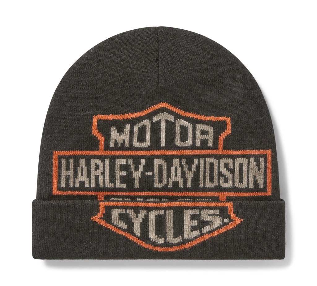 Oversized Bar & Shield Beanie