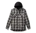 Hooded Plaid Long Sleeve Shirt