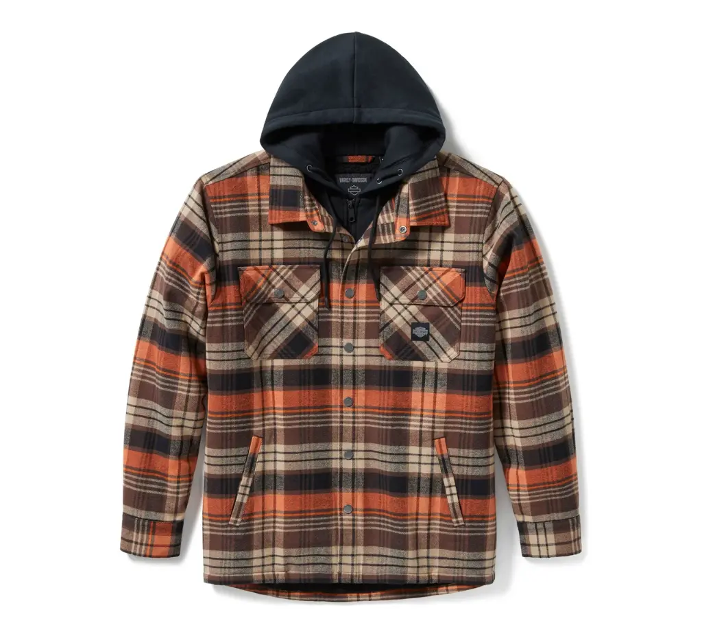 Bar & Shield Hooded Shirt Jacket