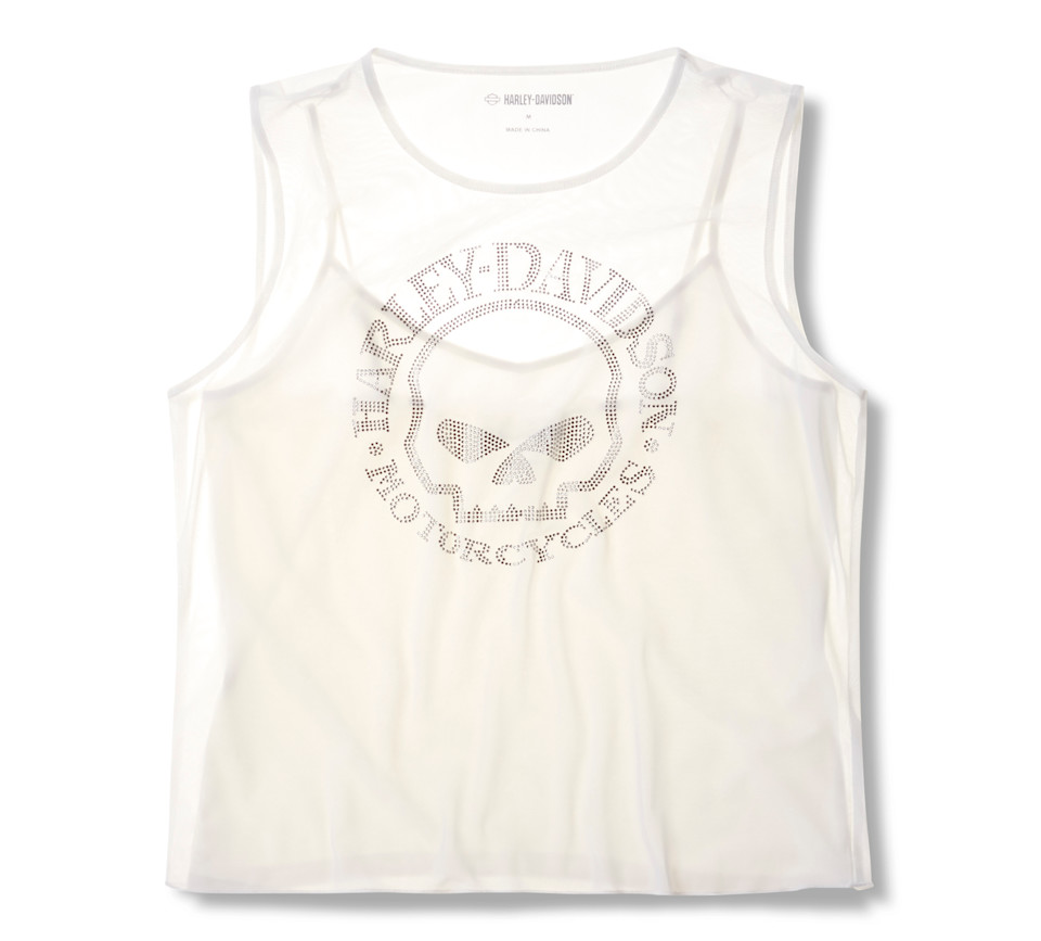 Willie G™  Skull Bling Mesh Top