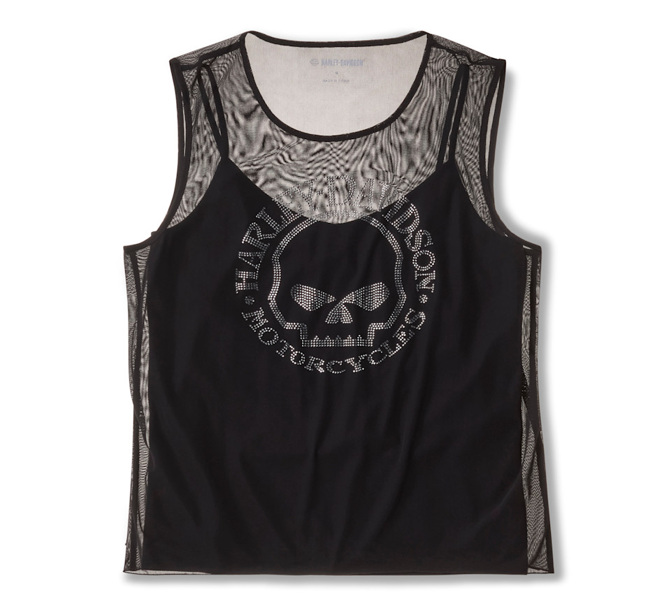 Willie G™  Skull Bling Mesh Top